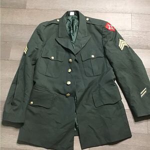 Men's Military Style Jacket - Dark Green Size L